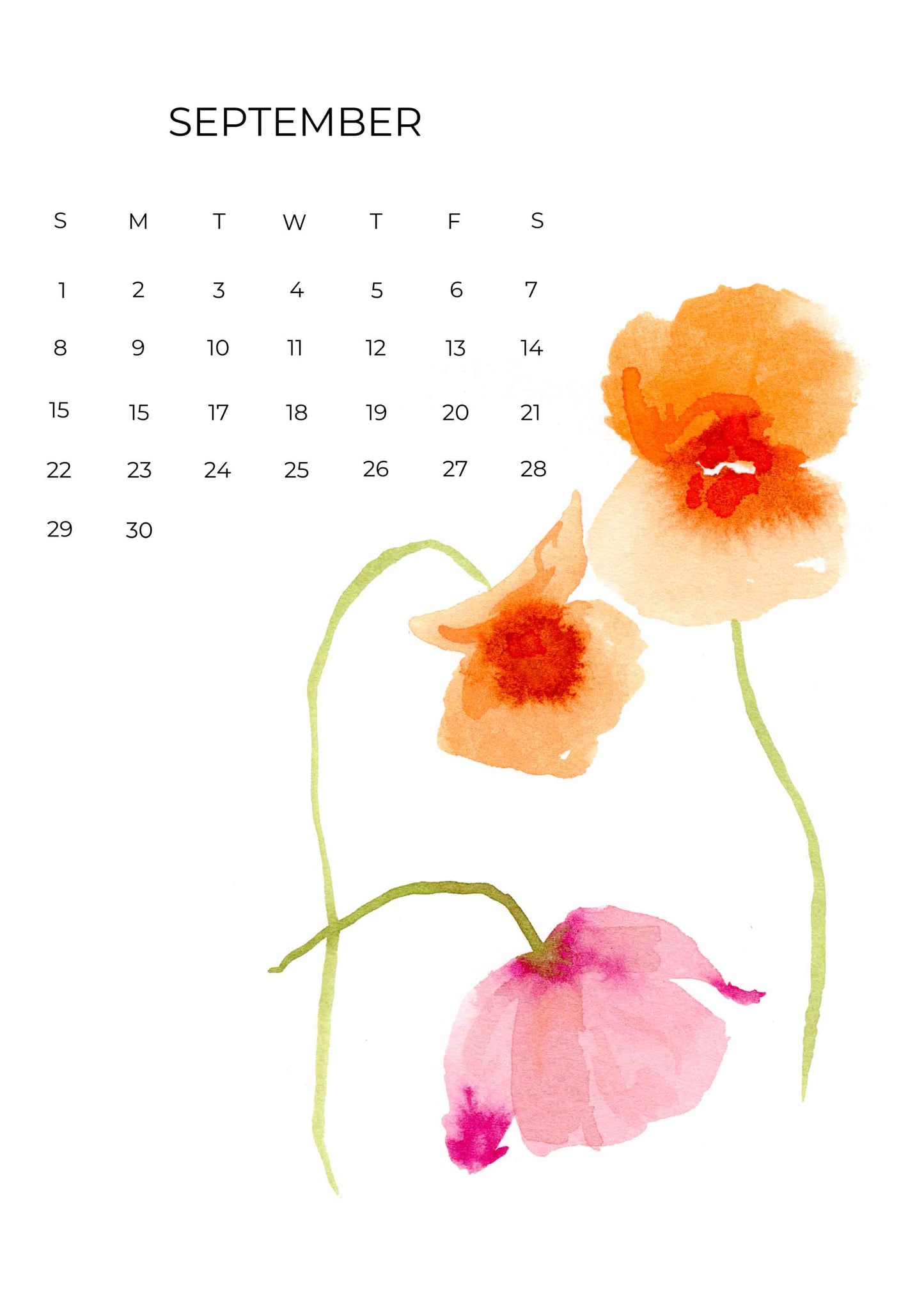 2024 Watercolor Calendar