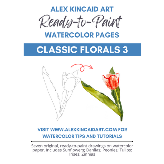 Ready-to-Paint Watercolor Pages: Classic Florals No. 3