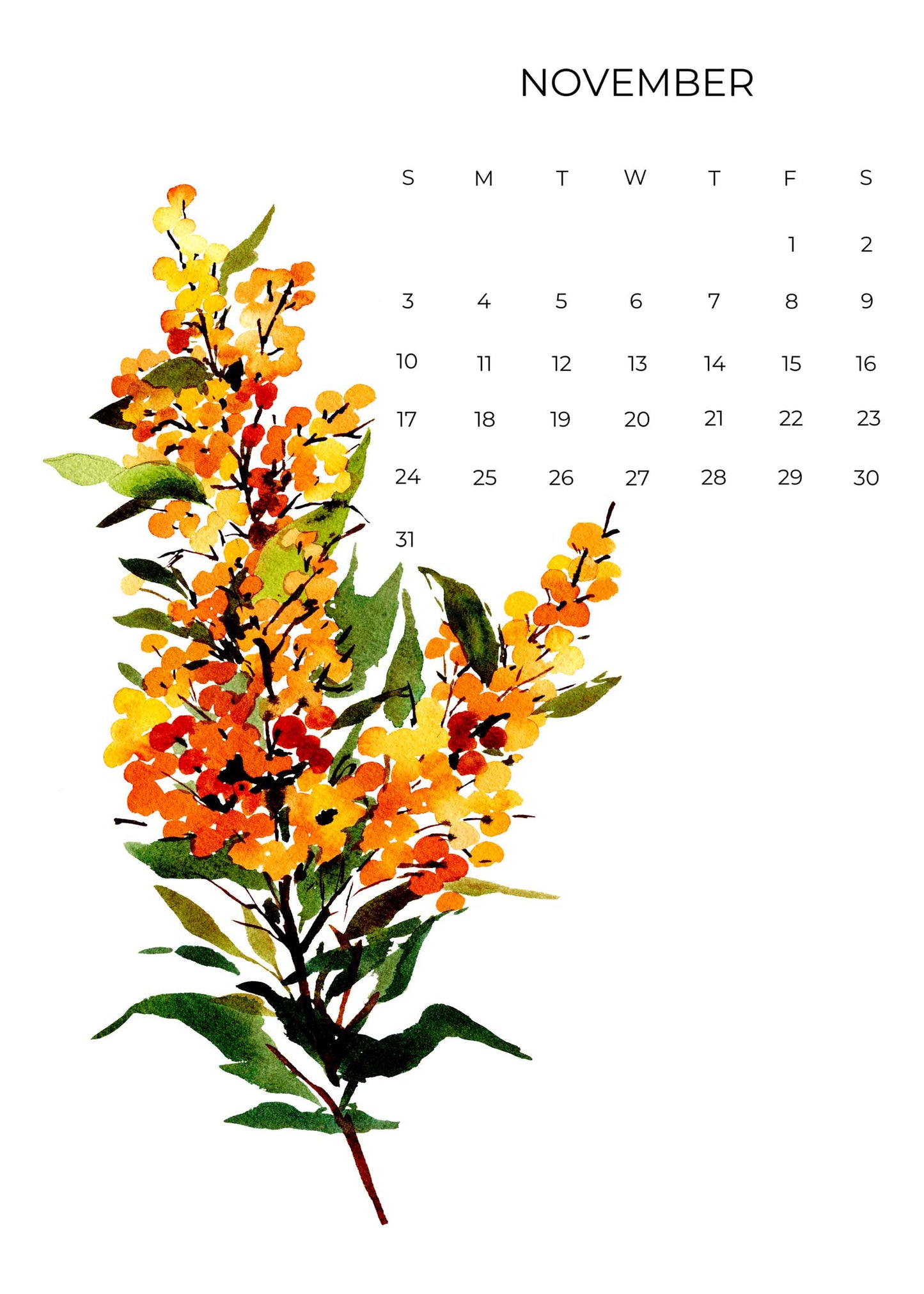 2024 Watercolor Calendar