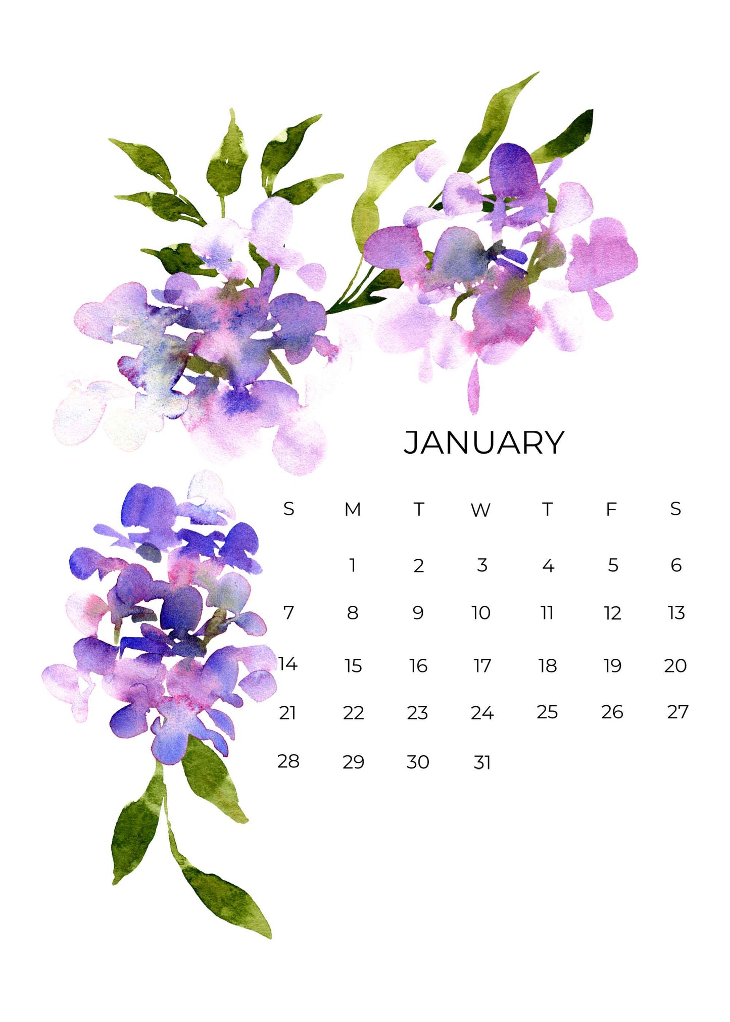 2024 Watercolor Calendar