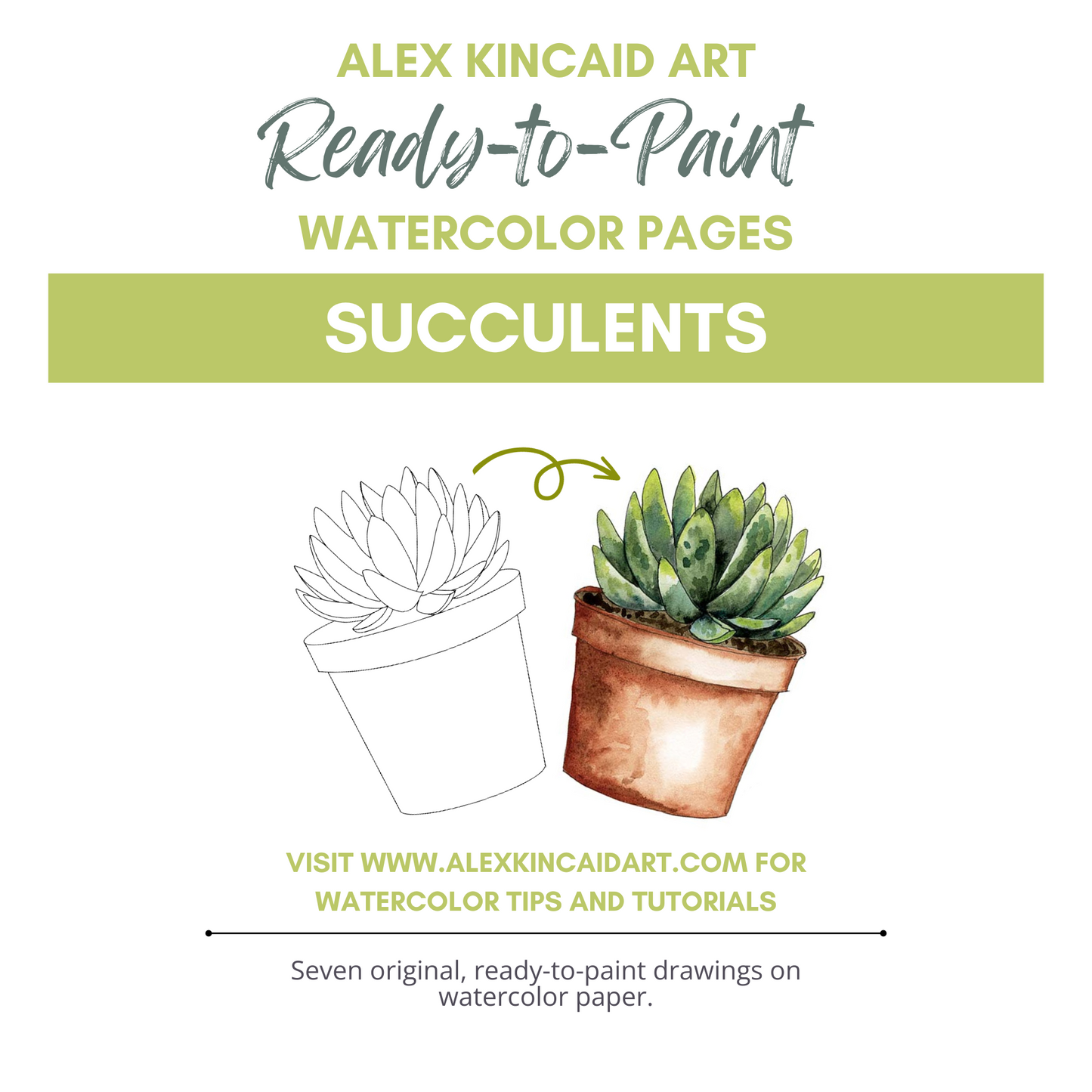 Ready-to-Paint Watercolor Pages: Fruit