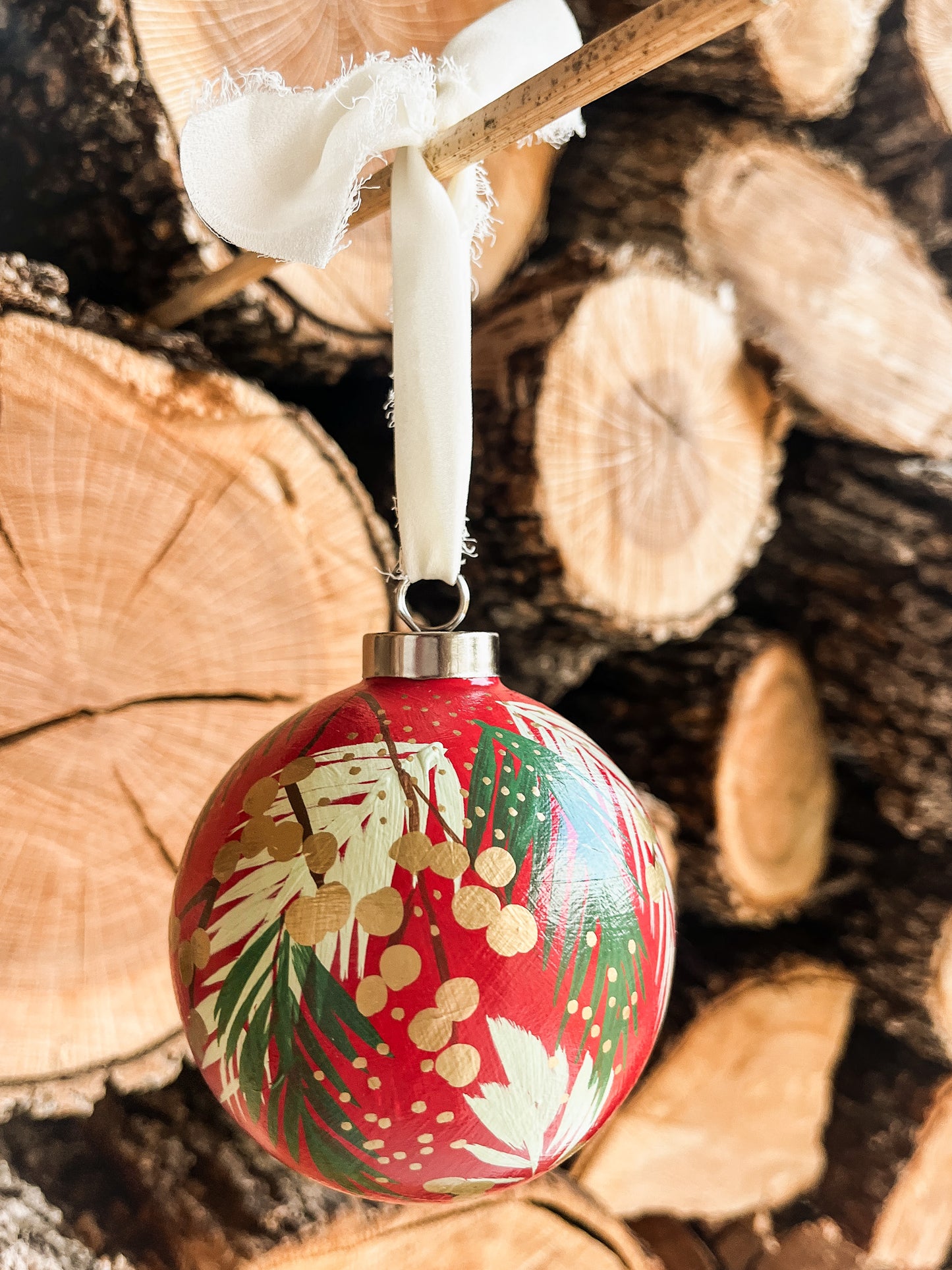 Classic Christmas (Red) | Globe 2023 Hand-Painted Christmas Ornaments