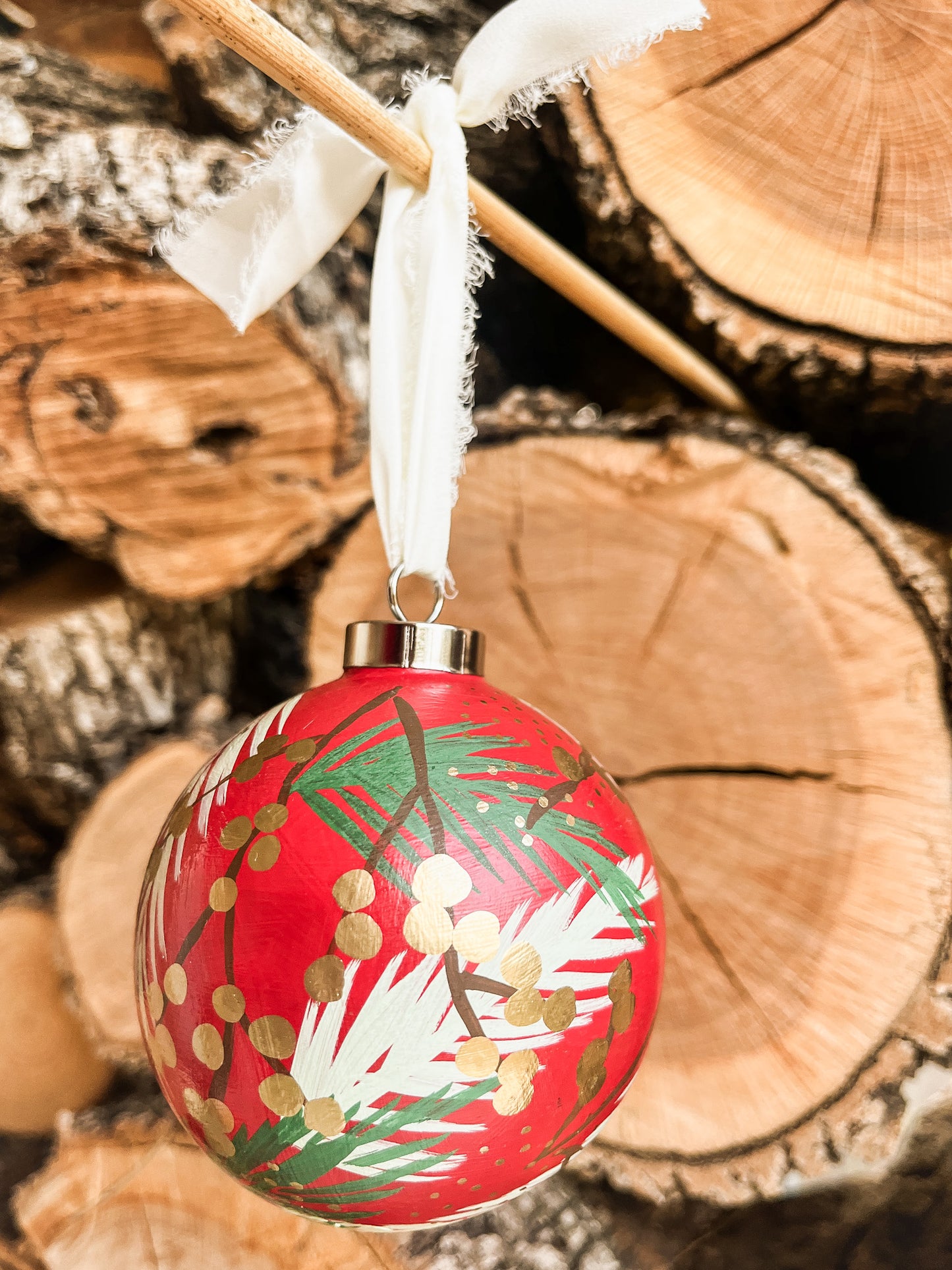 Classic Christmas (Red) | Globe 2023 Hand-Painted Christmas Ornaments