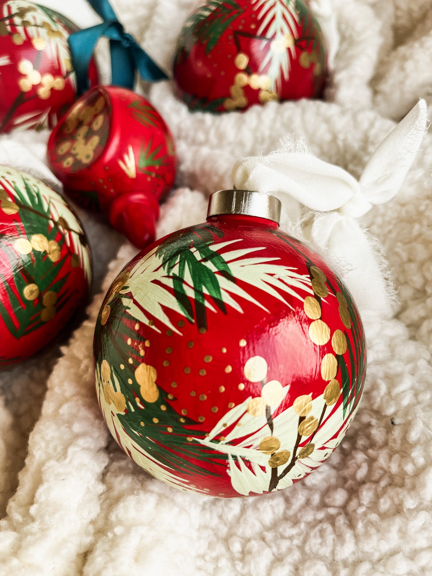Classic Christmas (Red) | Globe 2023 Hand-Painted Christmas Ornaments