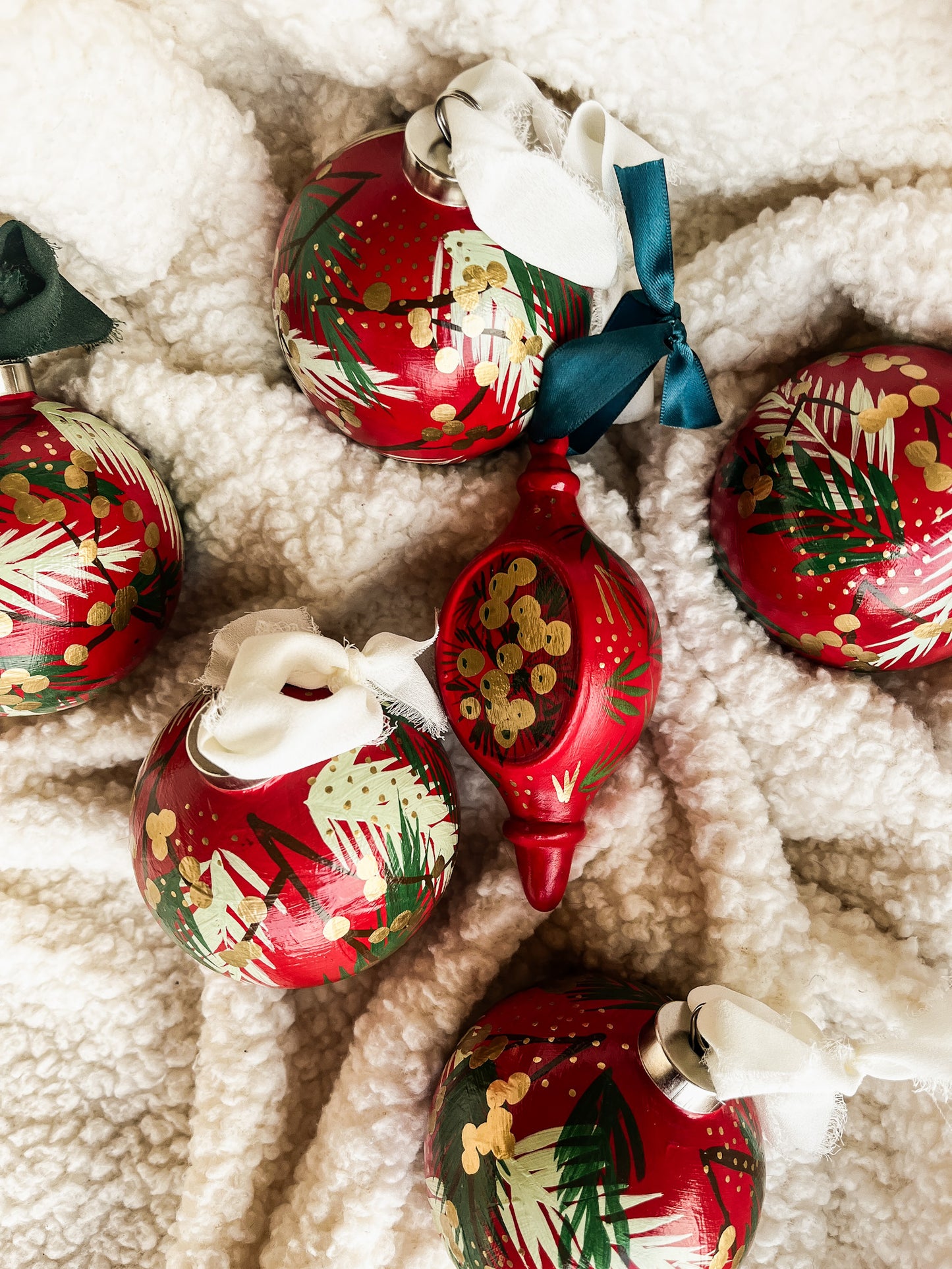 Classic Christmas (Red) | Globe 2023 Hand-Painted Christmas Ornaments