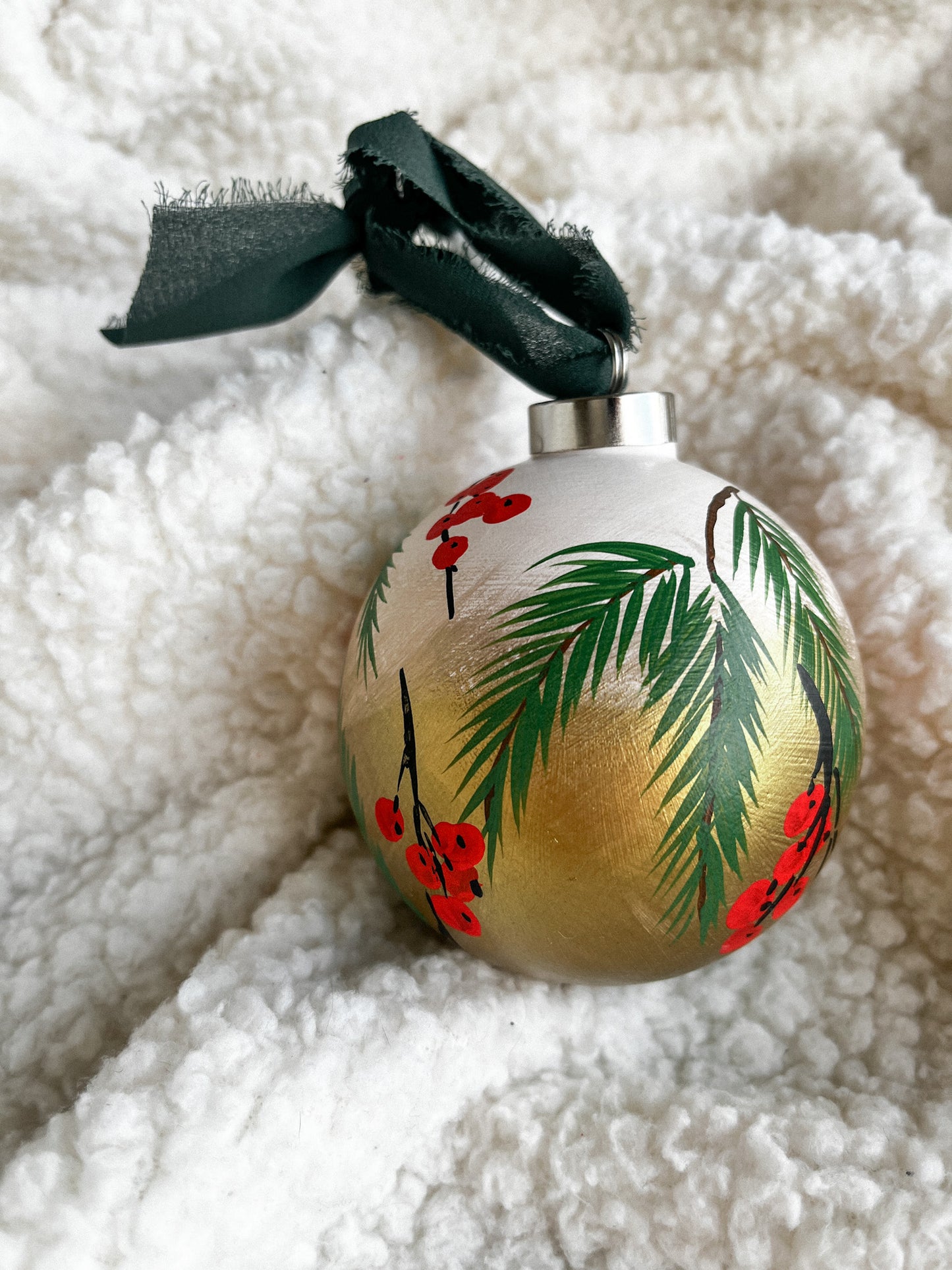 Classic Christmas (White)| Globe 2023 Hand-Painted Christmas Ornaments