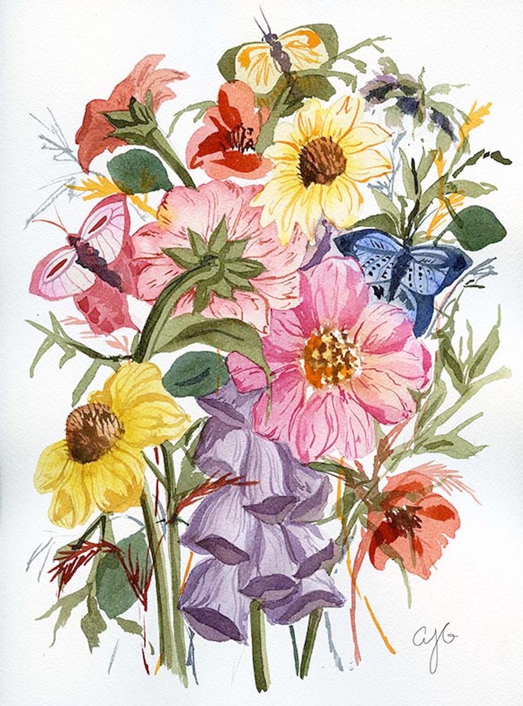 Butterflies and Meadow #2