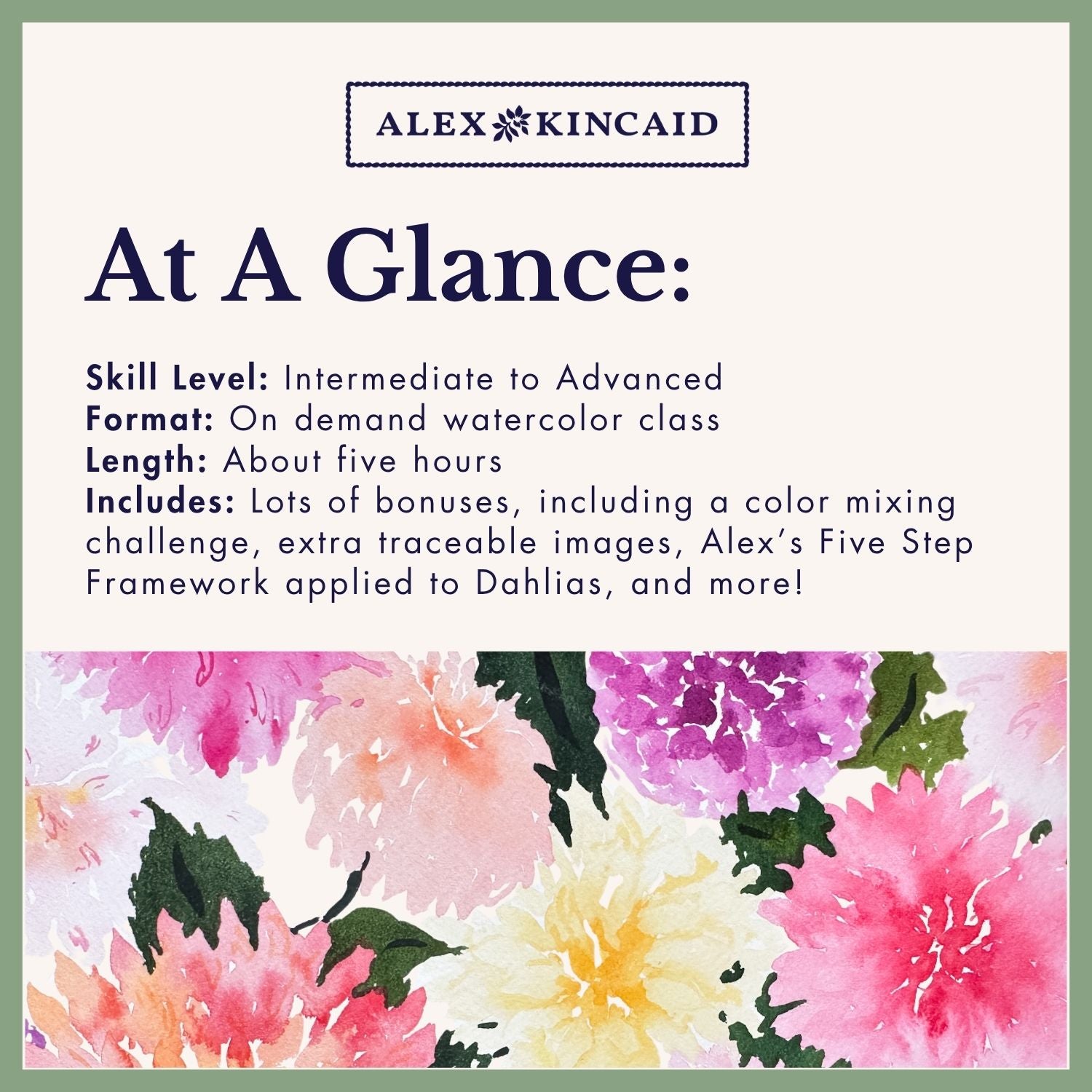 Watercolor Dahlias: Full Floral Watercolor Course