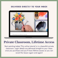 Beginner watercolor class project – watering can and flowers