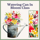 Watercolor tutorial painting a rustic watering can with loose florals