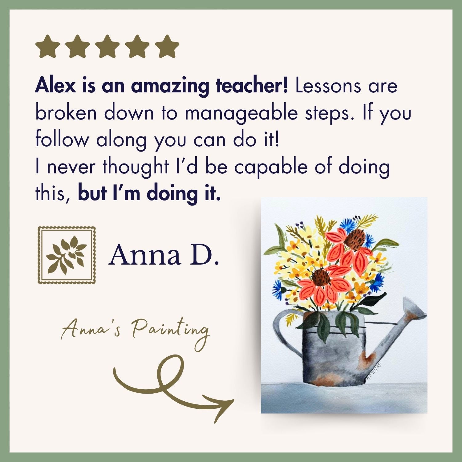 Watering Can in Bloom — Watercolor Class for Beginners