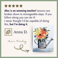 Watering Can in Bloom — Watercolor Class for Beginners