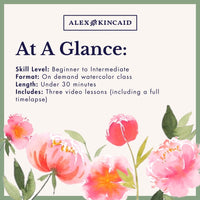 Five Freehand Peonies —  Loose Florals Watercolor Class