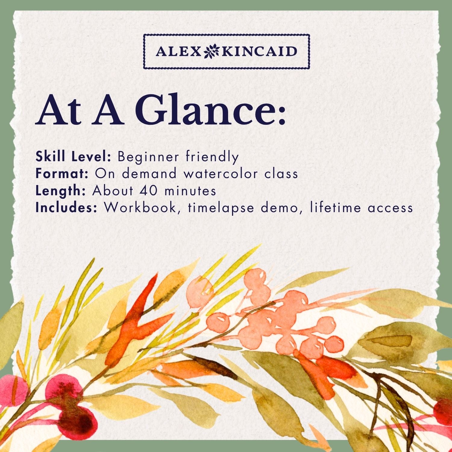 Loose Autumn Wreath — Step-by-Step Watercolor Class