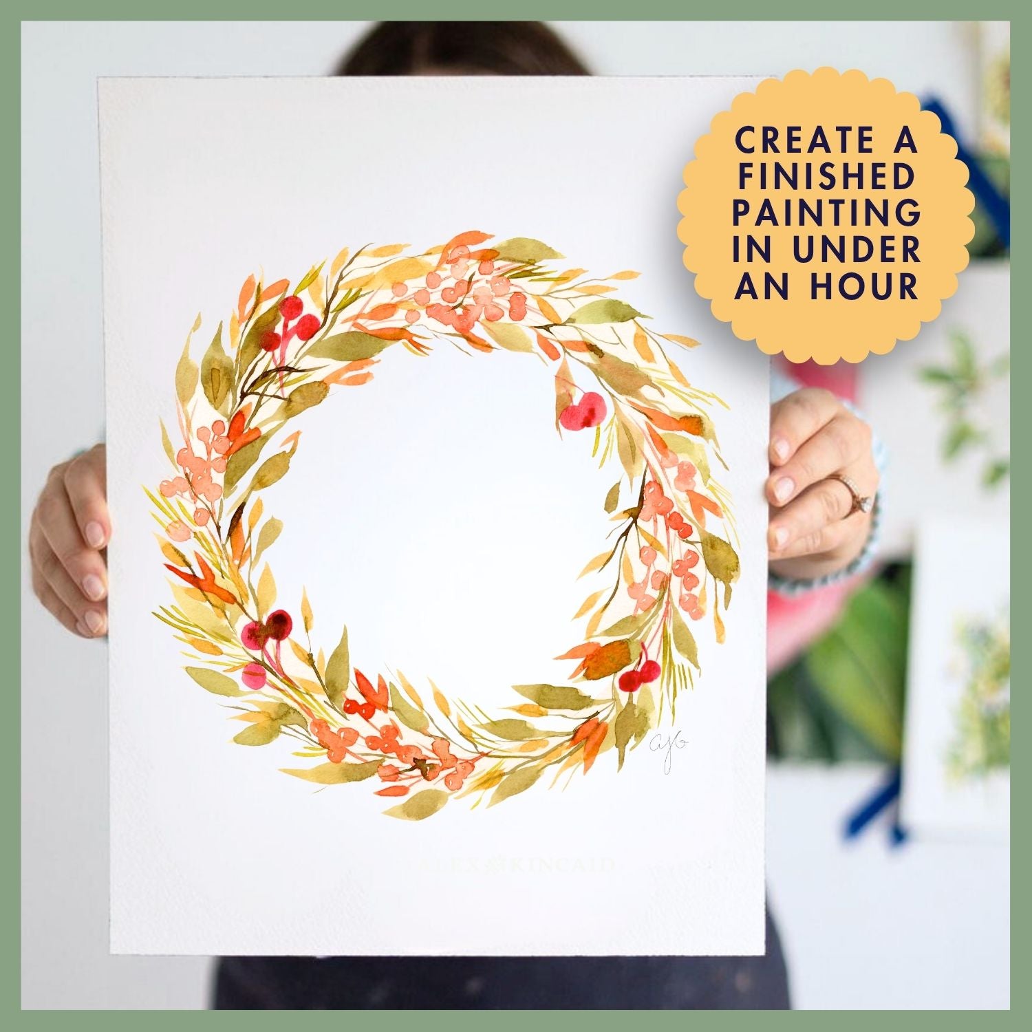 Loose Autumn Wreath — Step-by-Step Watercolor Class