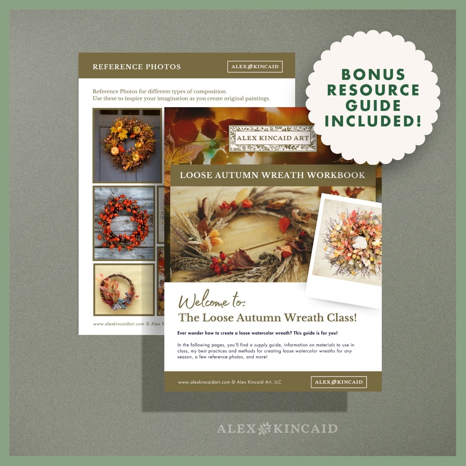 Loose Autumn Wreath — Step-by-Step Watercolor Class