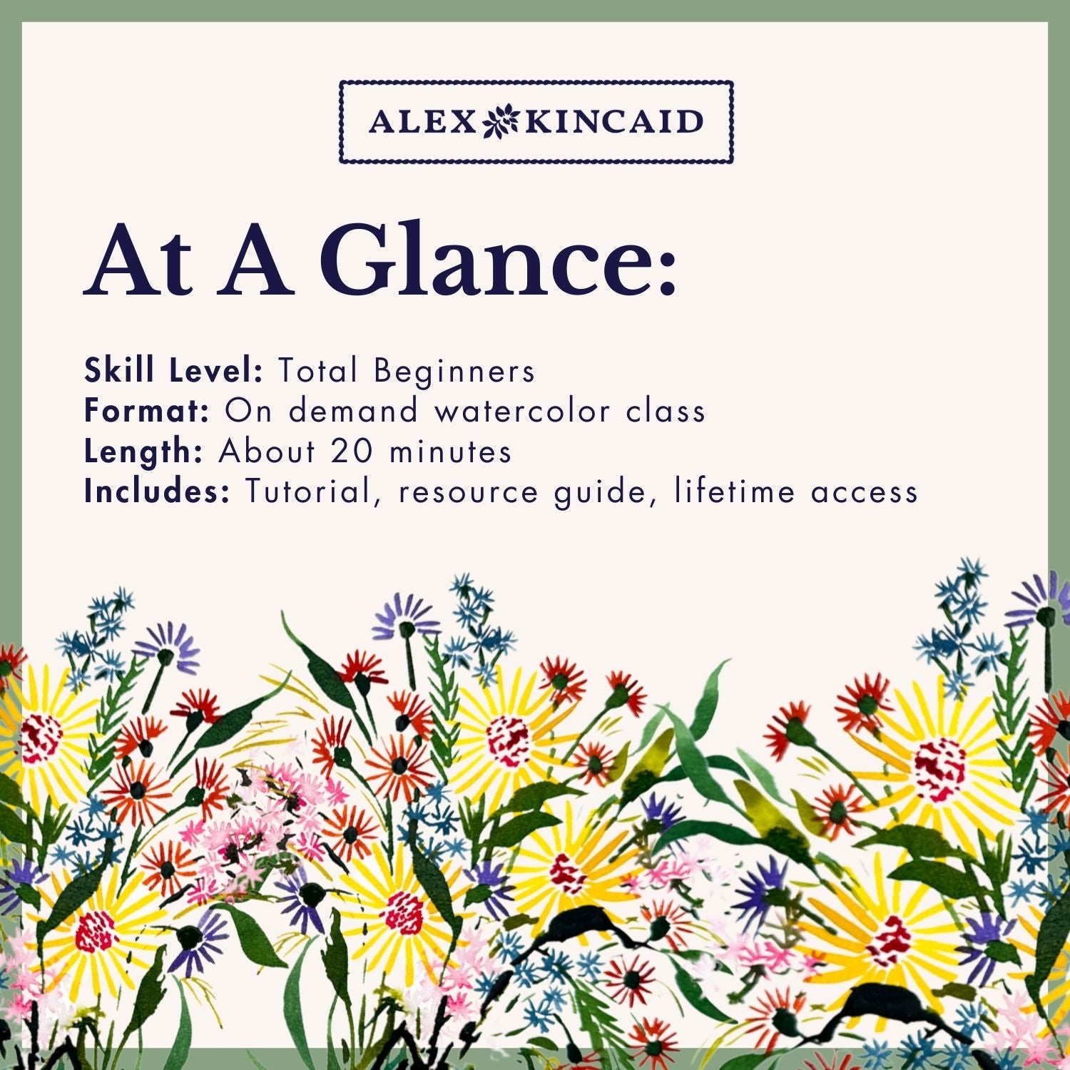 Simple Sunburst Floral Bouquet Project — Watercolor Class