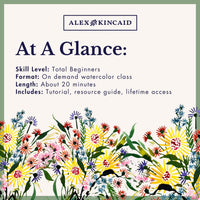 Simple Sunburst Floral Bouquet Project — Watercolor Class