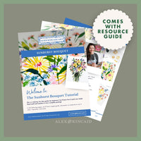 Simple Sunburst Floral Bouquet Project — Watercolor Class