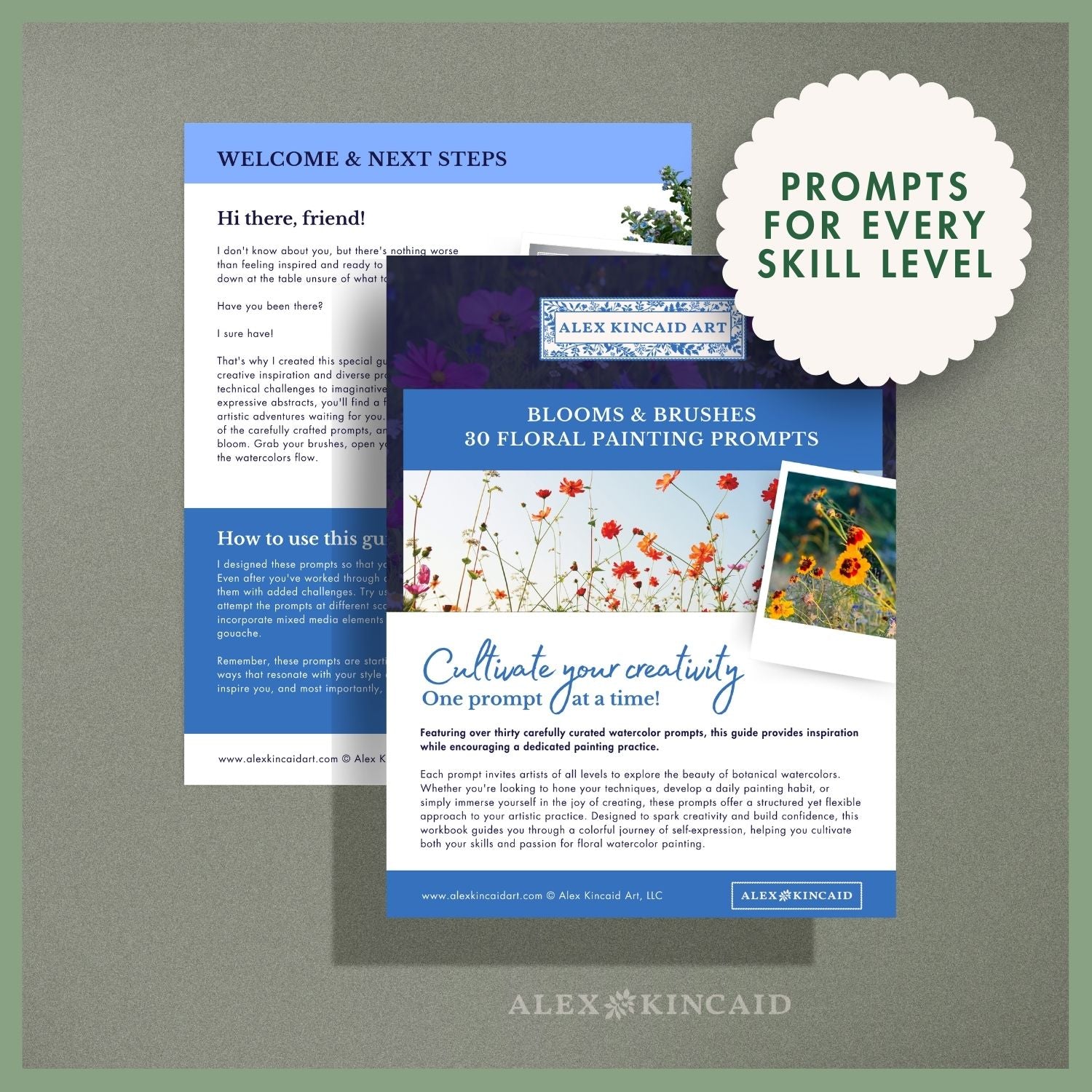 Blooms & Brushes: 30 Floral Watercolor Painting Prompts PDF