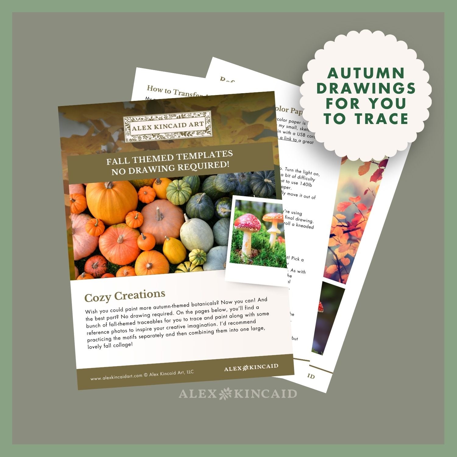 Cozy Creations: Autumn Botanical Watercolor Templates PDF