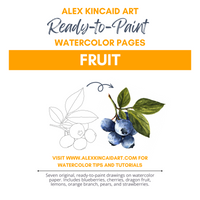 Ready-to-Paint Watercolor Pages: Fruit
