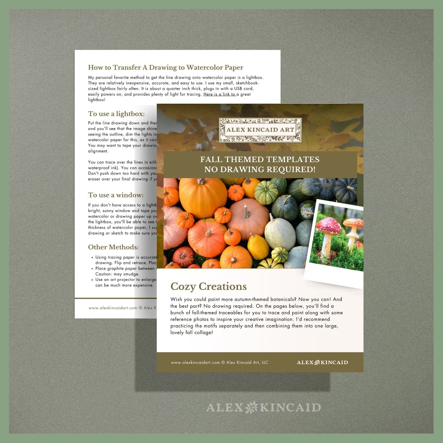 Cozy Creations: Autumn Botanical Watercolor Templates PDF