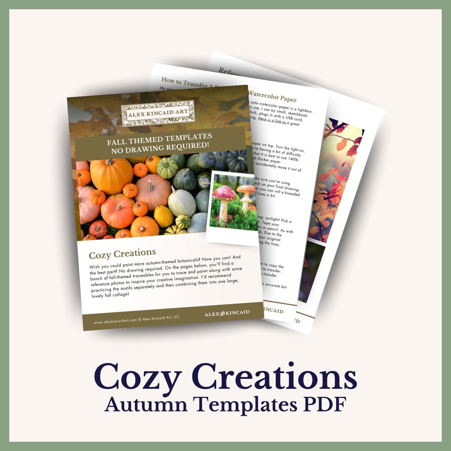Cozy Creations: Autumn Botanical Watercolor Templates PDF