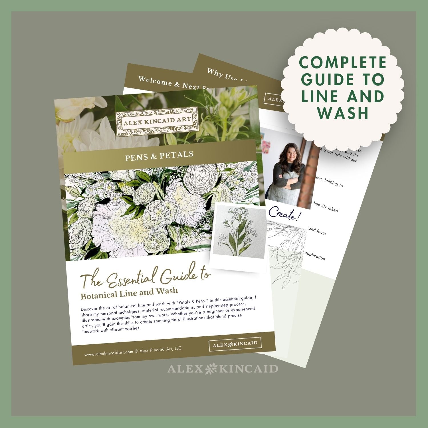 Pens & Petals: Botanical Line & Wash Watercolor Guide PDF