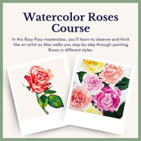 Rosy Posy: Roses Botanical Watercolor Course
