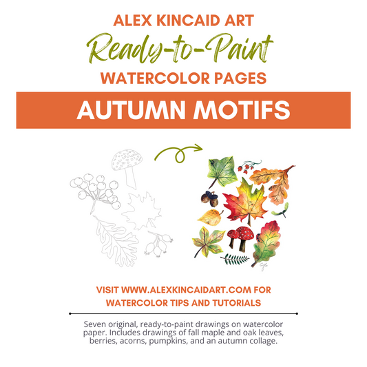 Ready-to-Paint Watercolor Pages: Autumn Motifs