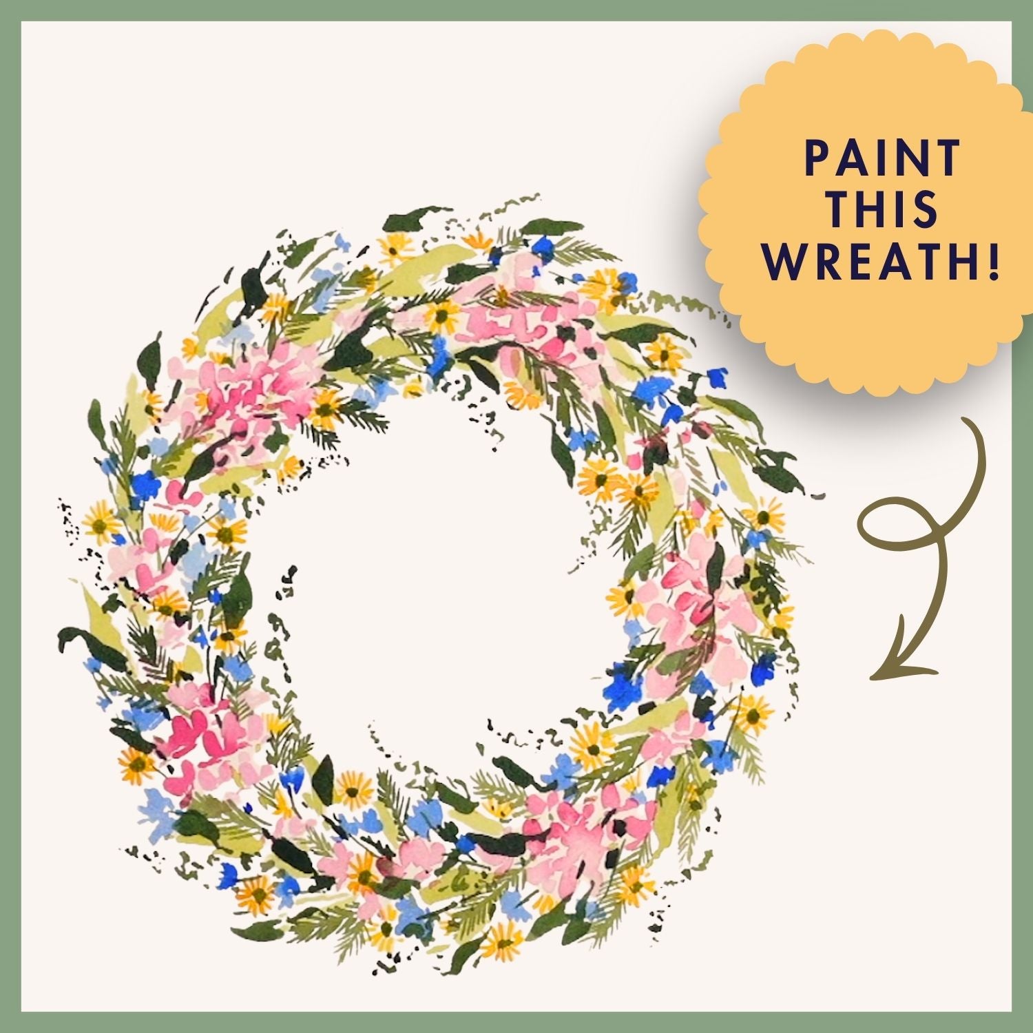 Loose Spring Florals Wreath — Watercolor Class