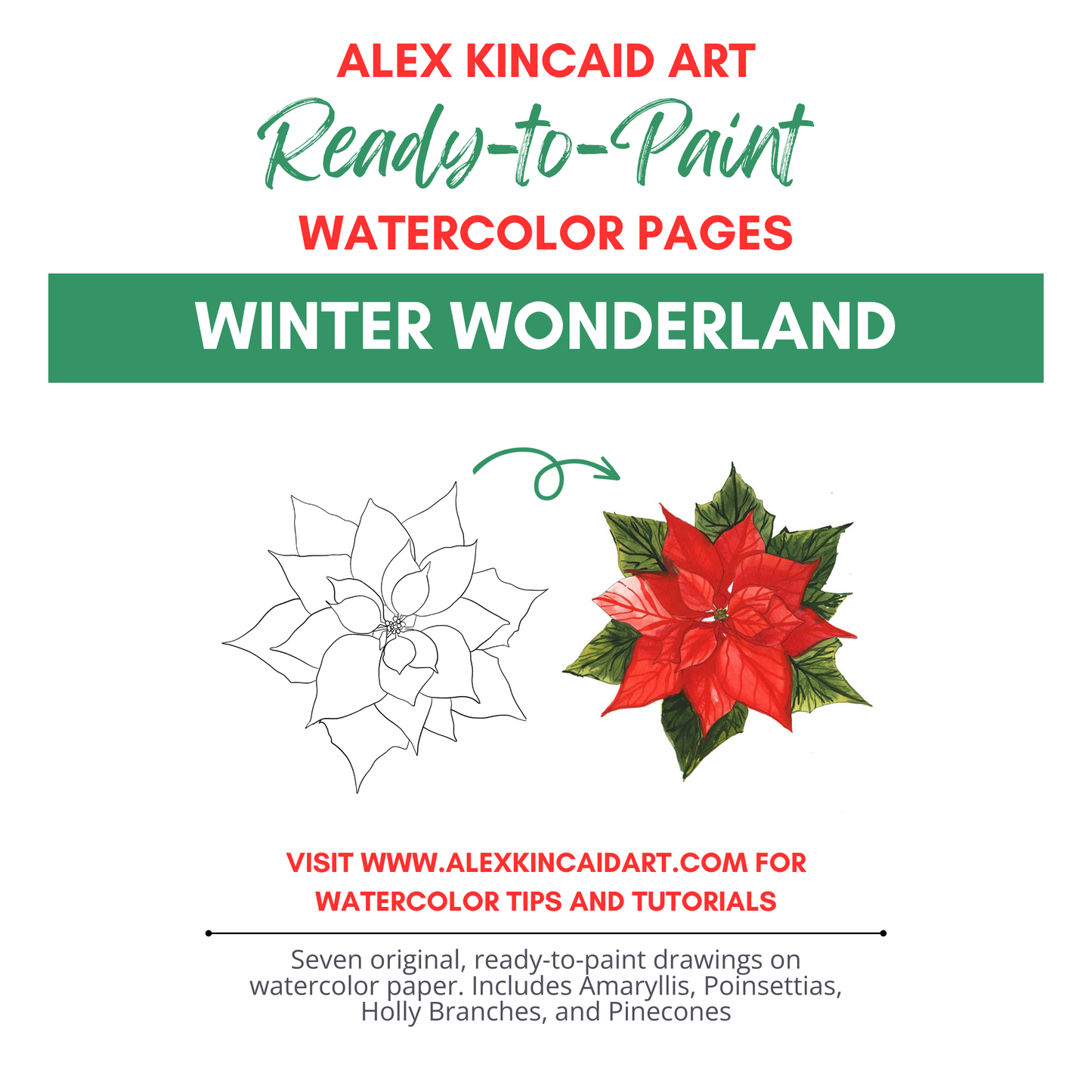 Ready-to-Paint Watercolor Pages: Winter Wonderland