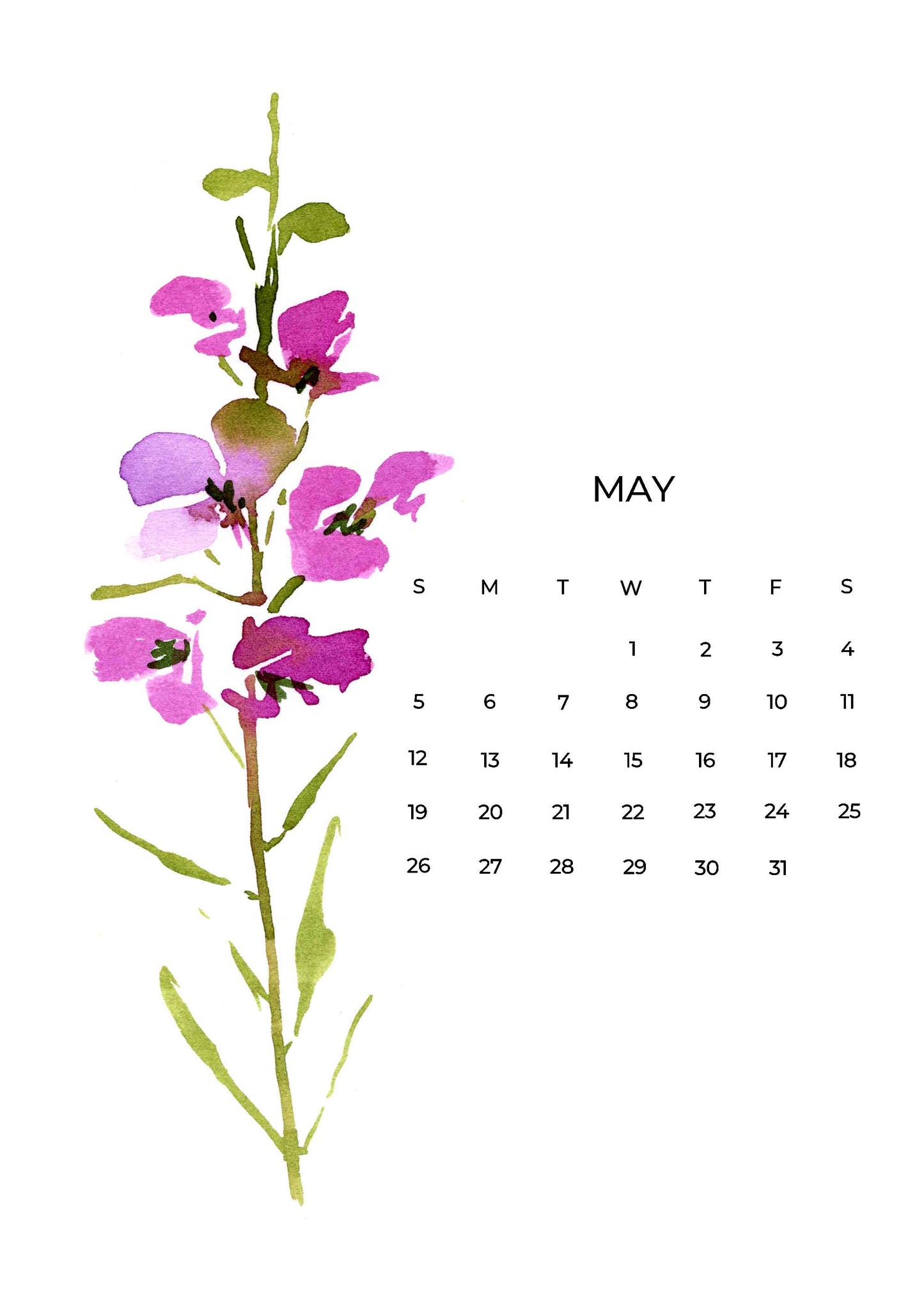 2024 Watercolor Calendar