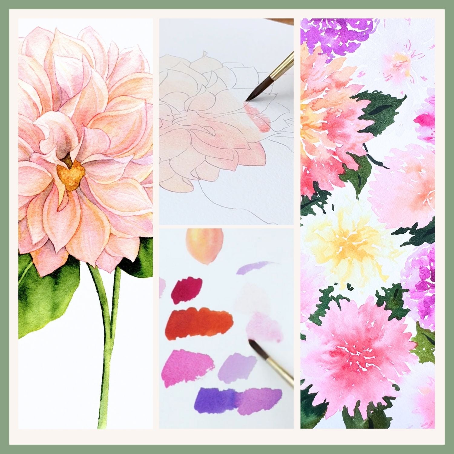 Watercolor Dahlias: Full Floral Watercolor Course