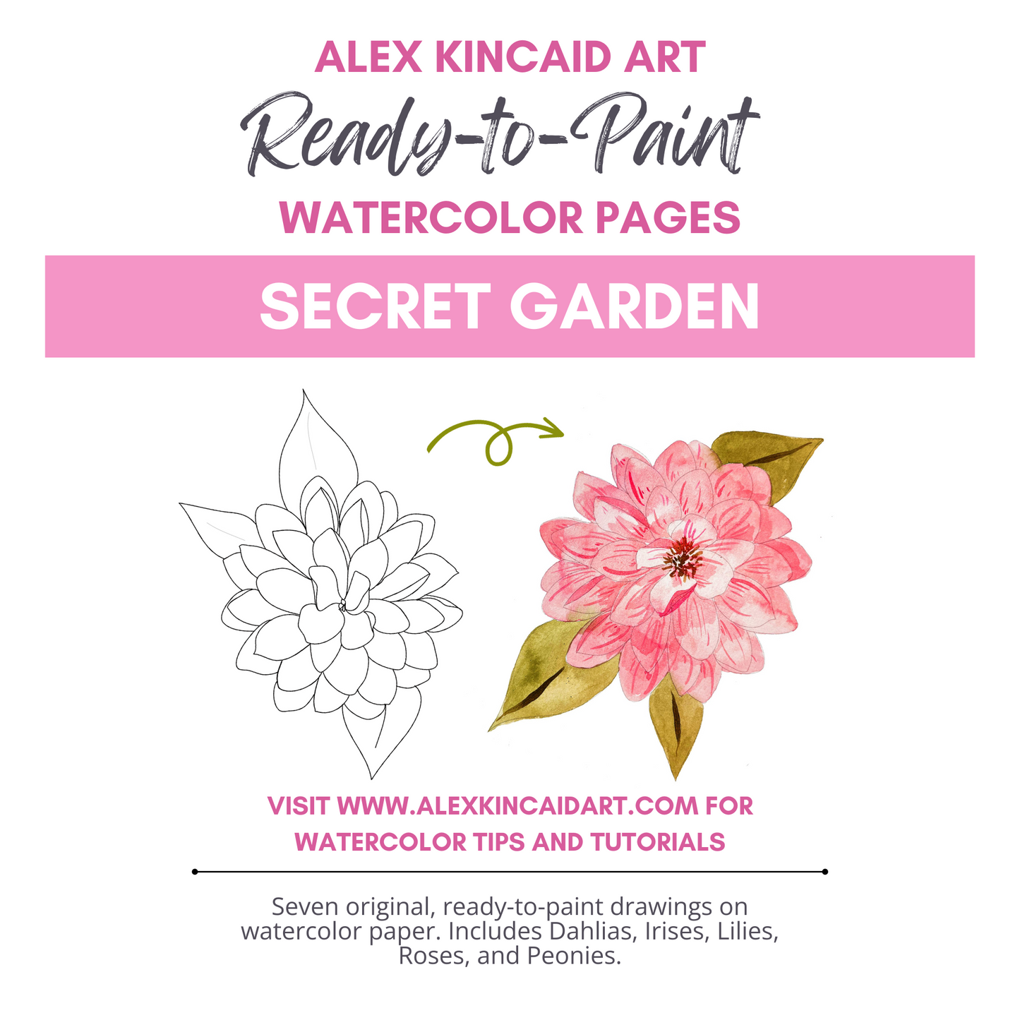 Ready-to-Paint Watercolor Pages: Secret Garden