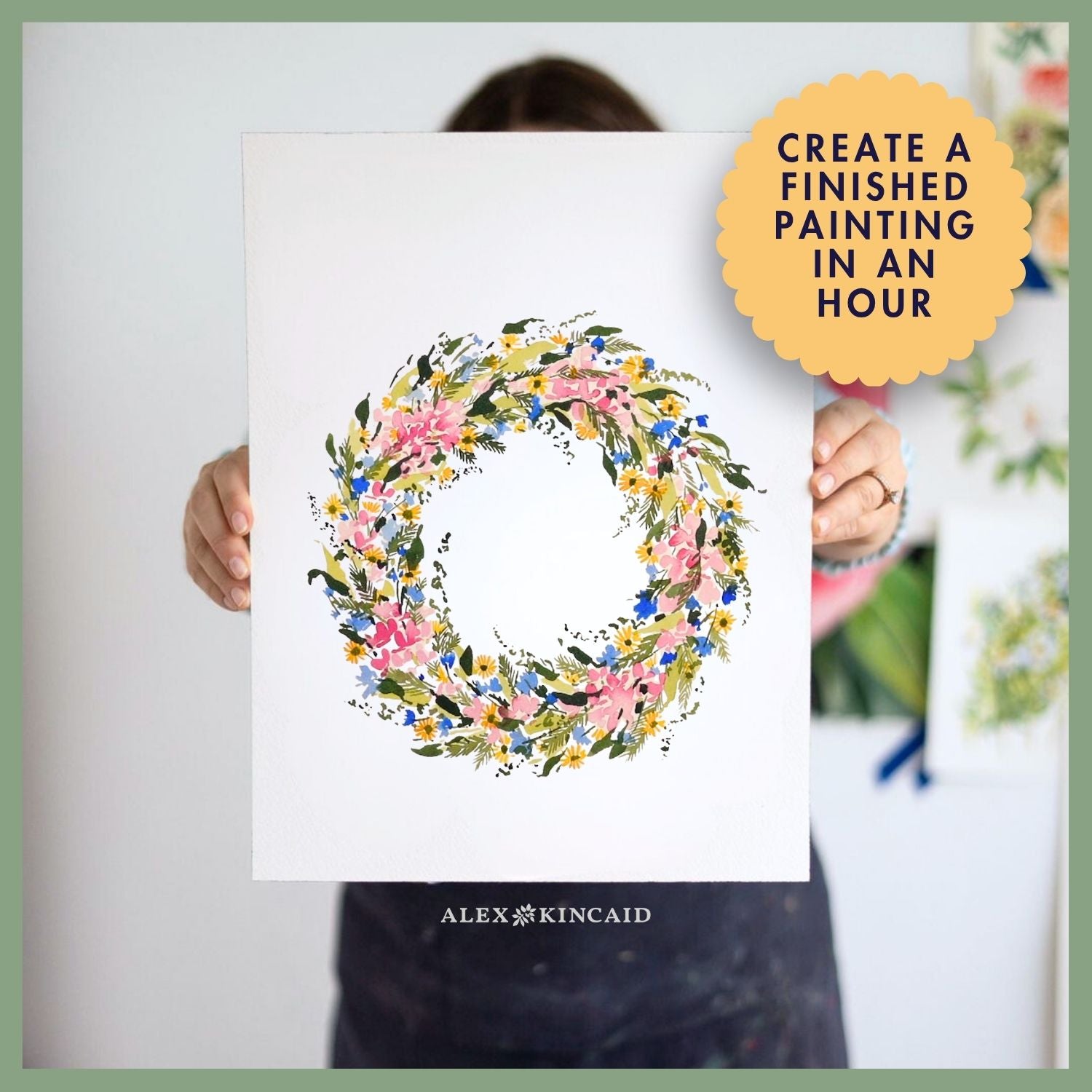 Loose Spring Florals Wreath — Watercolor Class