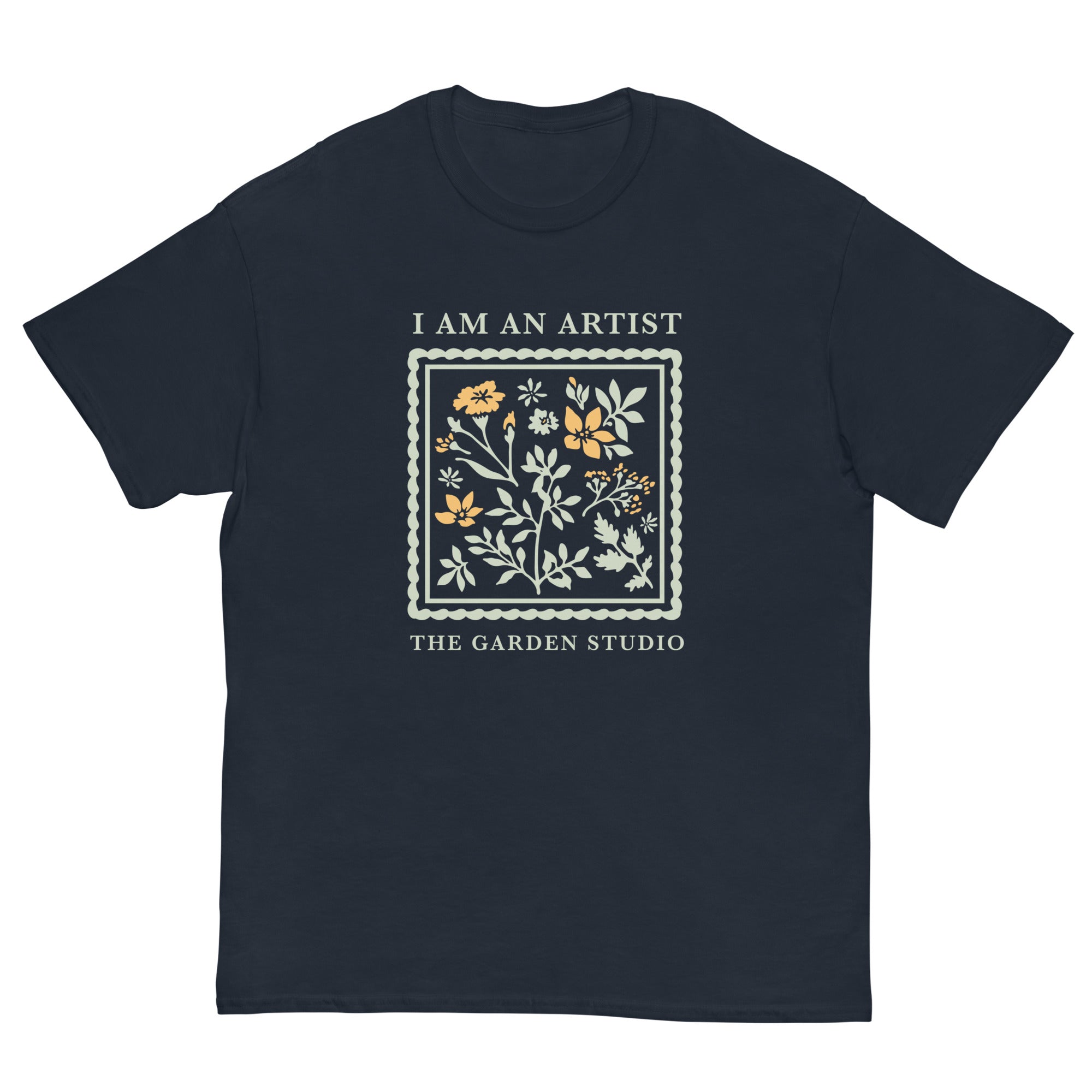 "I Am An Artist" Classic Fit T-Shirt | Navy w/ Mint Design