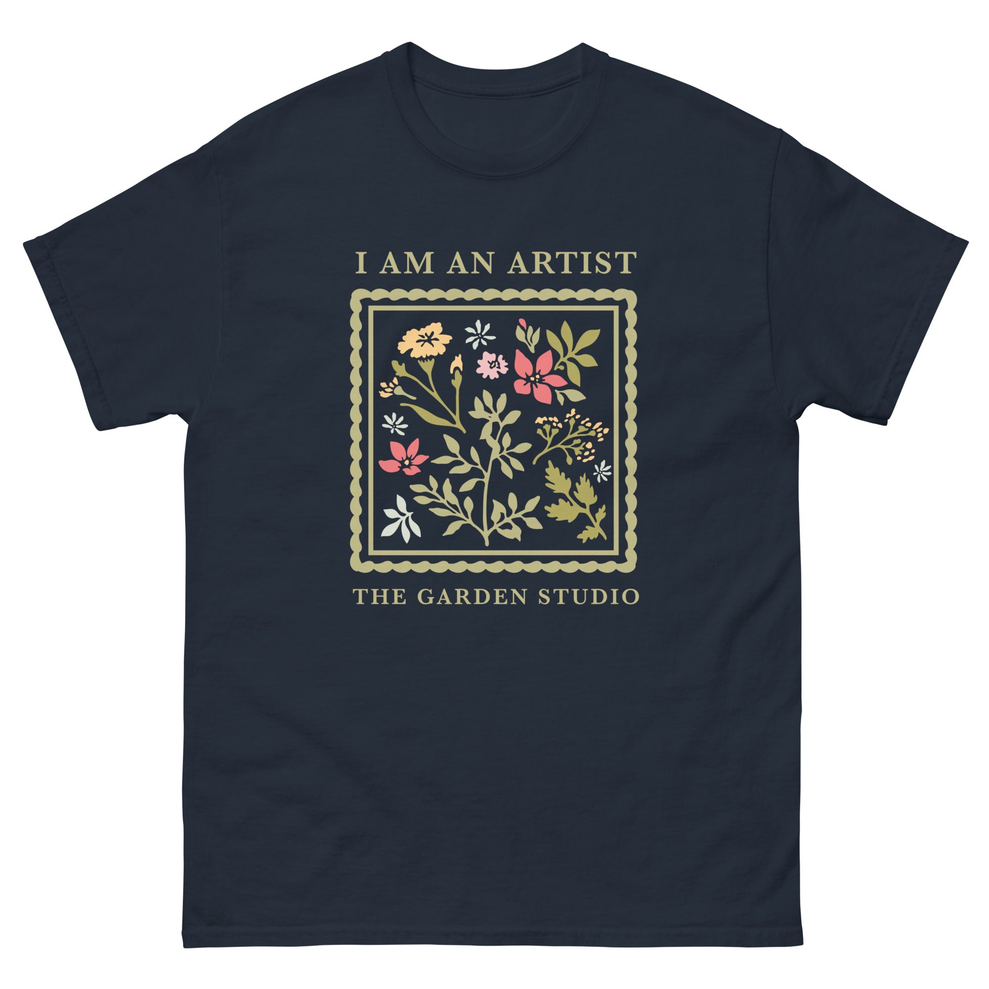 "I Am An Artist" Classic Fit T-Shirt | Navy w/ Multicolored Design