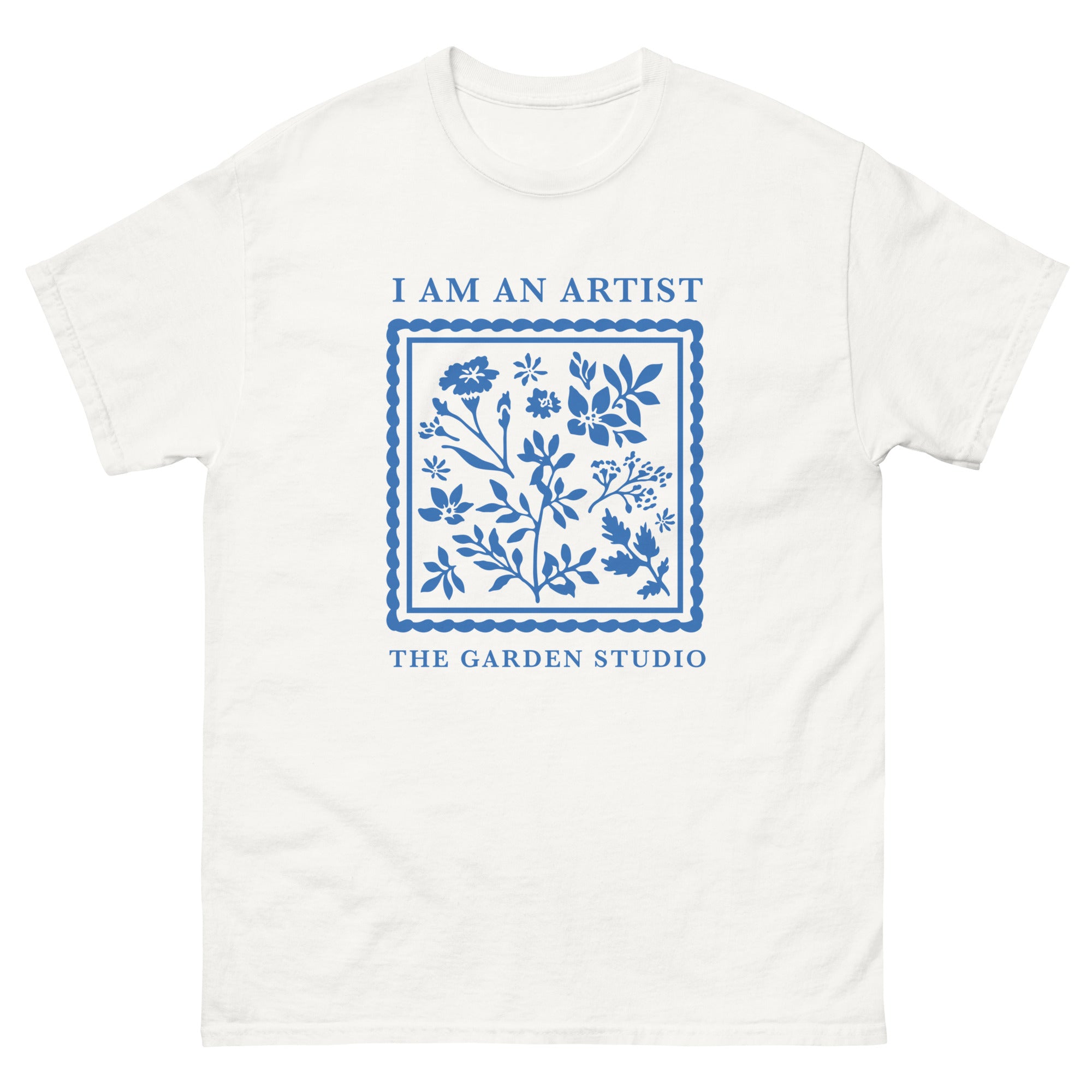 "I Am An Artist" Classic Fit T-Shirt | White w/ Blue Design