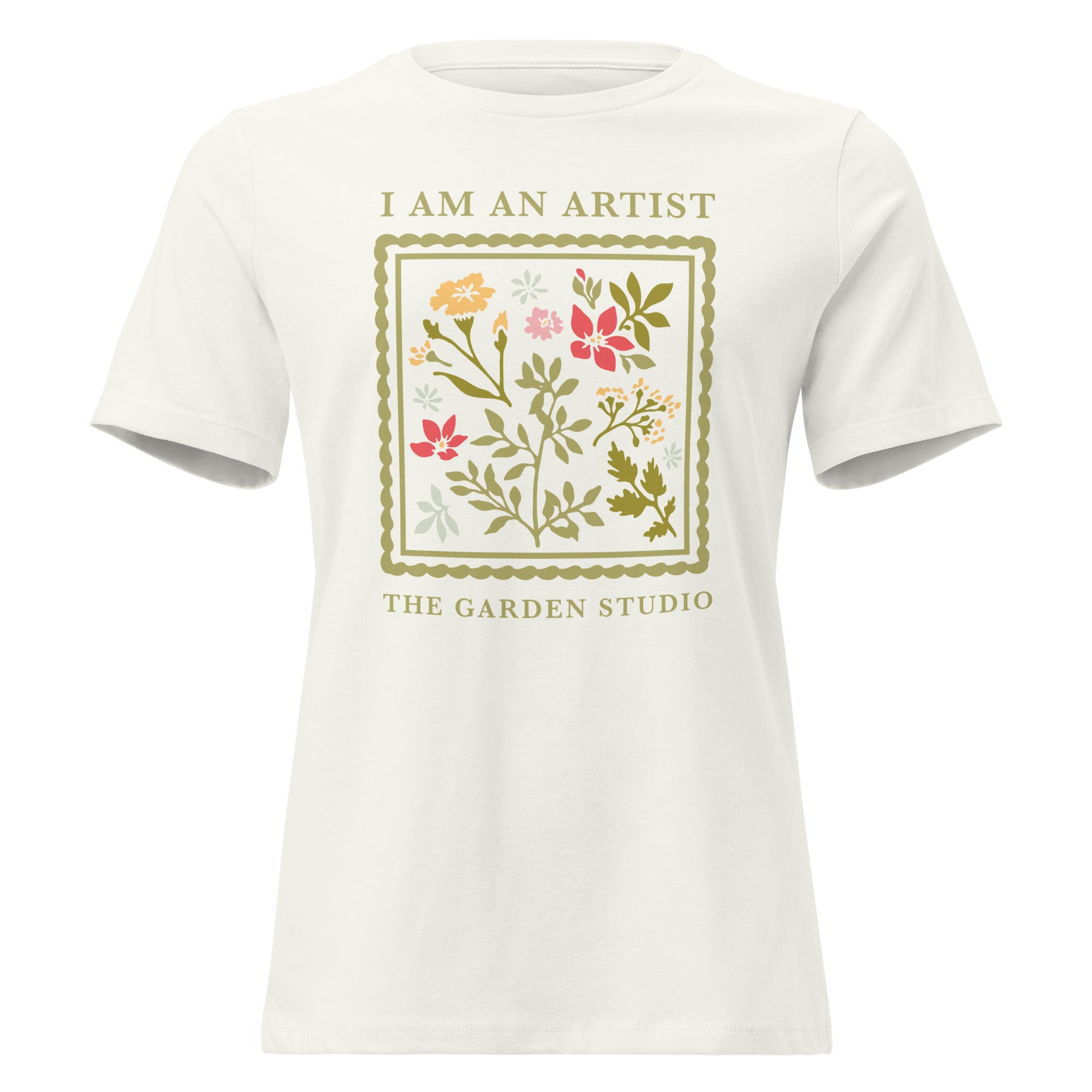 "I Am An Artist" Women's Relaxed Fit T-Shirt | Vintage White w/ Multicolored Design | Annual Gift