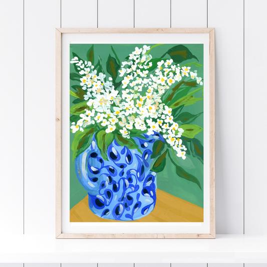 White Lilacs in Blue Jug: Refresh Collection