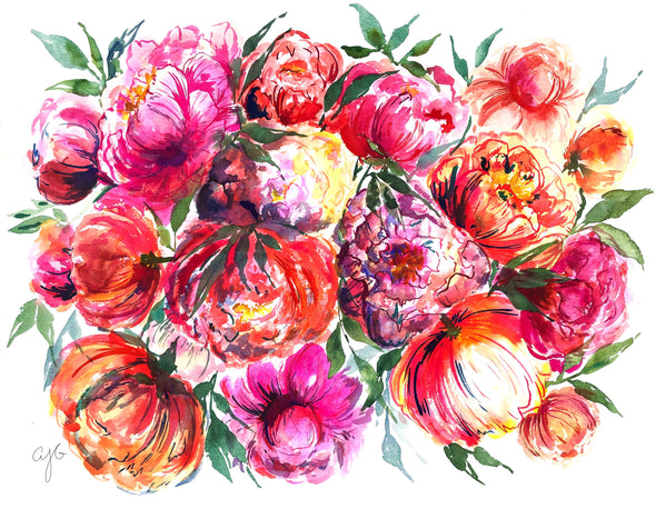 Very Large Peony Painting
