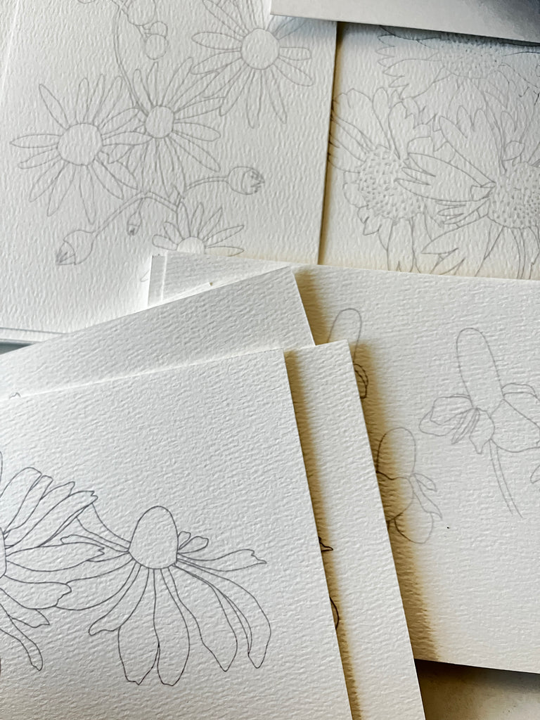 Ready-to-Paint Watercolor Sheets: Texas Wildflowers