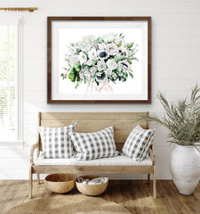 Custom Wedding Bouquet Watercolor Painting