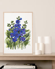JULY: LARKSPUR {FINE ART PRINT}