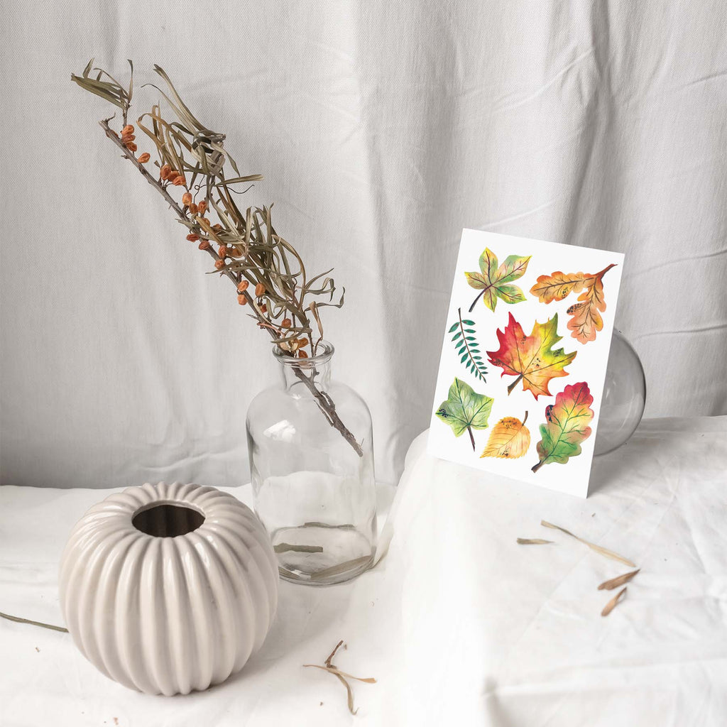 FALL LEAVES Fine Art Watercolor Print