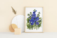 JULY: LARKSPUR {FINE ART PRINT}