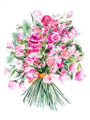 Custom Wedding Bouquet Watercolor Painting